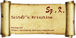 Szitás Krisztina névjegykártya