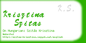 krisztina szitas business card