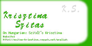 krisztina szitas business card